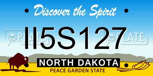 II5S127 North Dakota License Plate