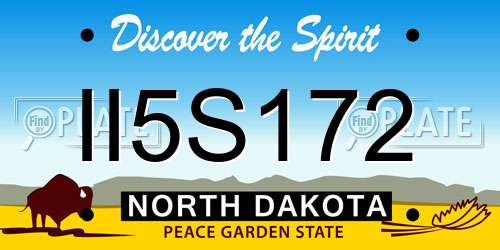 II5S172 North Dakota License Plate
