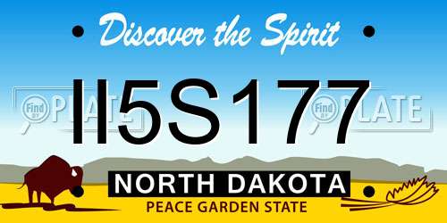 II5S177 North Dakota License Plate