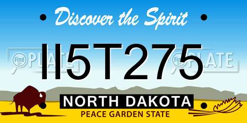 II5T275 North Dakota License Plate