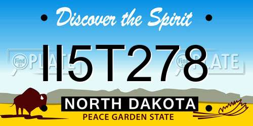 II5T278 North Dakota License Plate