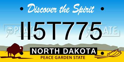 II5T775 North Dakota License Plate