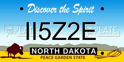 II5Z2E North Dakota License Plate