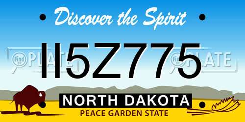 II5Z775 North Dakota License Plate
