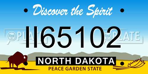 II65102 North Dakota License Plate