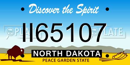 II65107 North Dakota License Plate