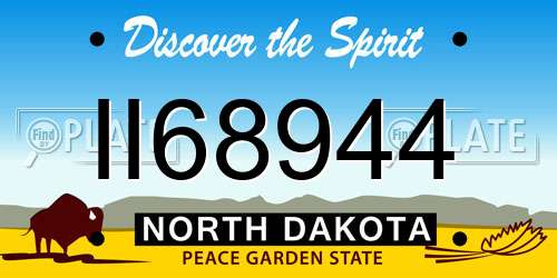 II68944 North Dakota License Plate