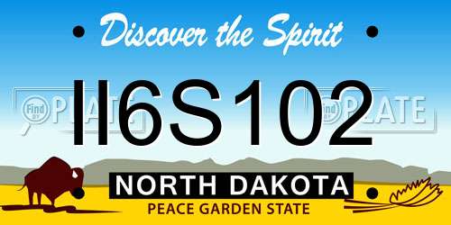 II6S102 North Dakota License Plate