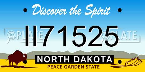 II71525 North Dakota License Plate