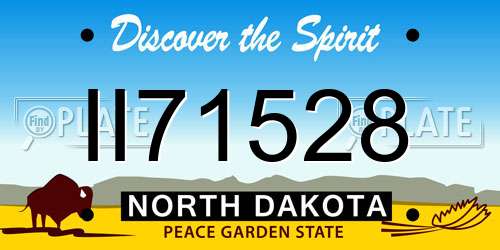 II71528 North Dakota License Plate