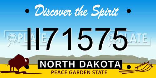 II71575 North Dakota License Plate