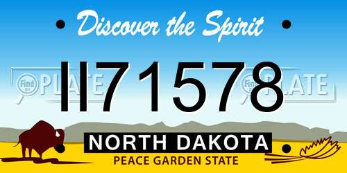 II71578 North Dakota License Plate