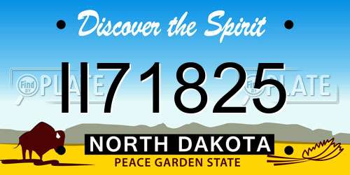 II71825 North Dakota License Plate