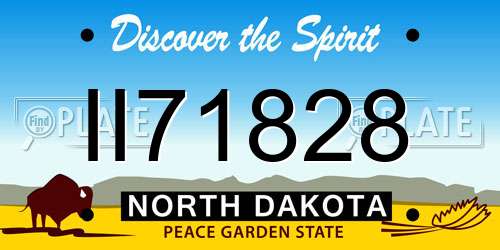 II71828 North Dakota License Plate