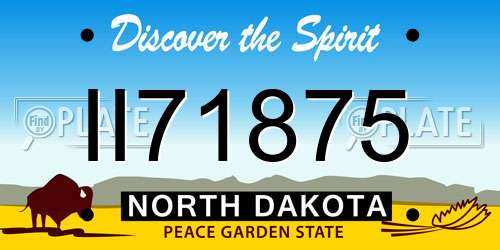 II71875 North Dakota License Plate
