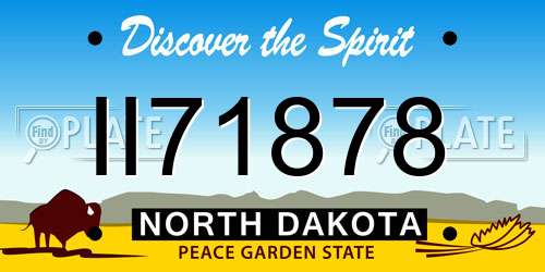 II71878 North Dakota License Plate