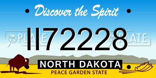 II72228 North Dakota License Plate