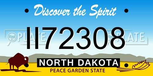 II72308 North Dakota License Plate