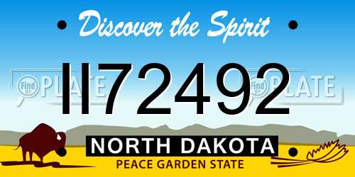 II72492 North Dakota License Plate