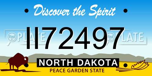 II72497 North Dakota License Plate