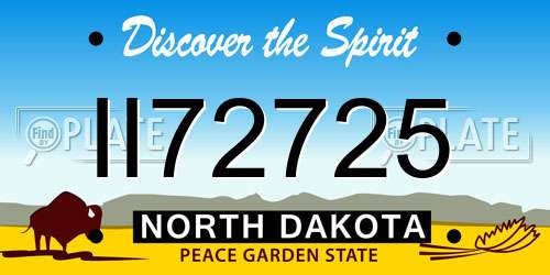 II72725 North Dakota License Plate