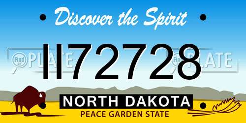 II72728 North Dakota License Plate