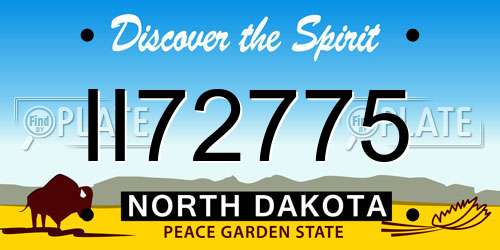 II72775 North Dakota License Plate