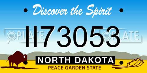 II73053 North Dakota License Plate