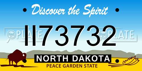 II73732 North Dakota License Plate