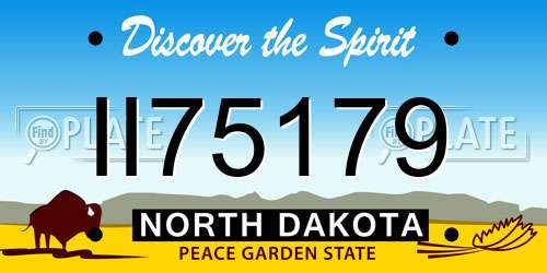 II75179 North Dakota License Plate