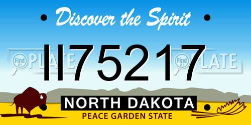 II75217 North Dakota License Plate