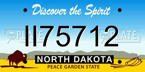II75712 North Dakota License Plate