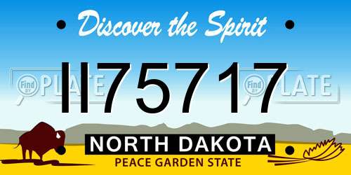 II75717 North Dakota License Plate