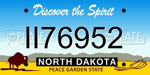 II76952 North Dakota License Plate