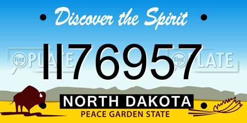 II76957 North Dakota License Plate