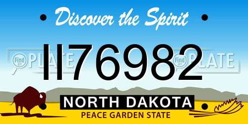 II76982 North Dakota License Plate
