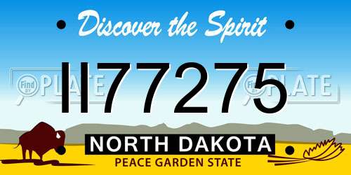 II77275 North Dakota License Plate