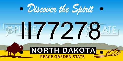 II77278 North Dakota License Plate