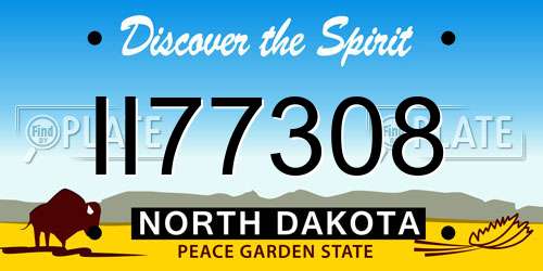 II77308 North Dakota License Plate