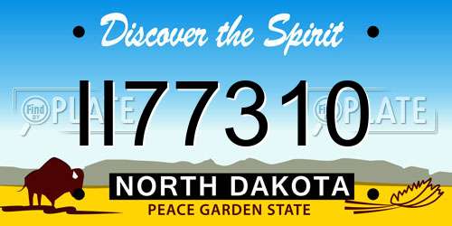 II77310 North Dakota License Plate