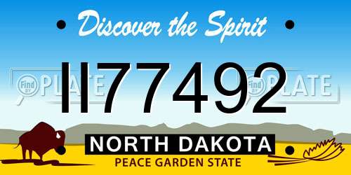 II77492 North Dakota License Plate