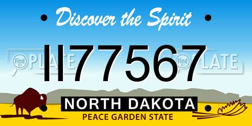 II77567 North Dakota License Plate