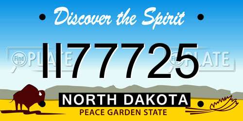 II77725 North Dakota License Plate