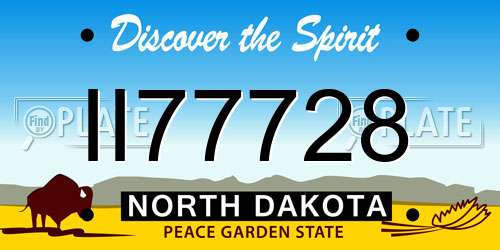 II77728 North Dakota License Plate