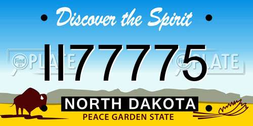 II77775 North Dakota License Plate