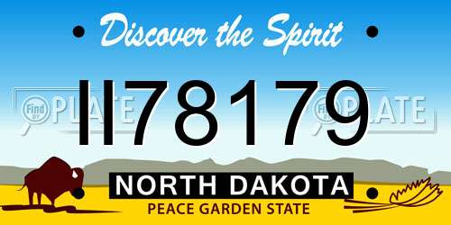 II78179 North Dakota License Plate