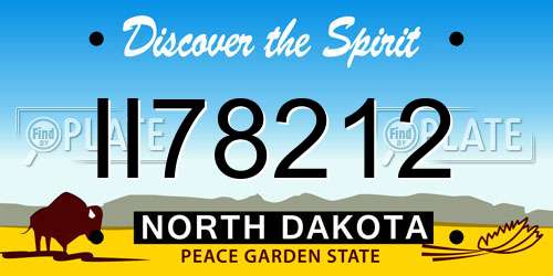 II78212 North Dakota License Plate