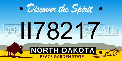II78217 North Dakota License Plate
