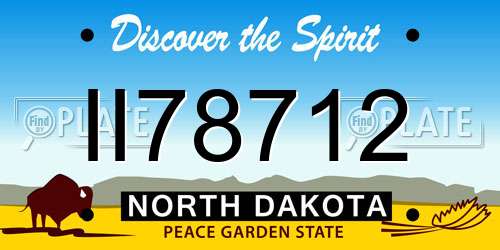 II78712 North Dakota License Plate