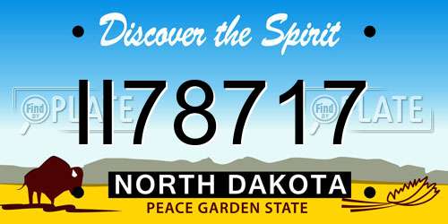 II78717 North Dakota License Plate